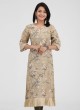 Linen Golden Printed Kurti